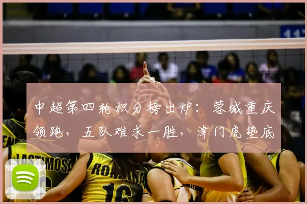 中超第四轮积分榜出炉：蓉城重庆领跑，五队难求一胜，津门虎垫底引热议